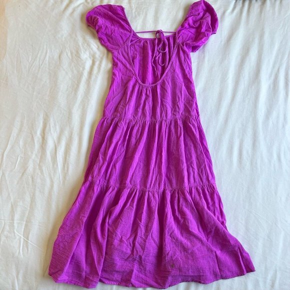 Honorine Womens Dress Purple Elodie Tiered Maxi Square Neckline Size S Small - Picture 4 of 5